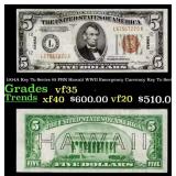 1934A $5 FRN Hawaii WWII Emergency Currency Key To