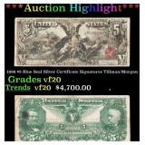 1896 $5 Blue Seal Silver Certificate Grades vf, ve