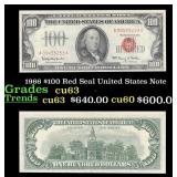 1966 $100 Red Seal United States Note Grades Selec