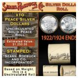 91- 10 Coin Mixed Morgan/Peace SEARS Circ Dollar $
