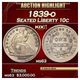1839-o Seated Liberty Dime 10c ms63 USCG
