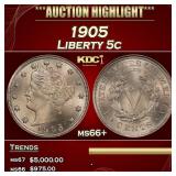 1905 Liberty Nickel 5c ms66+ SEGS