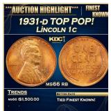 1931-d Lincoln Cent TOP POP! 1c ms66 rb SEGS
