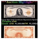 1922 $10 Large Size Gold Certificate Grades xf Sig