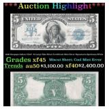 1899 $5 Large Size Silver Certificate Oncpapa Indi
