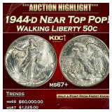 1944-d Walking Liberty Half Dollar Near Top Pop! 5