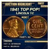 1941 Proof Lincoln Cent TOP POP! 1c pr67+ rd SEGS