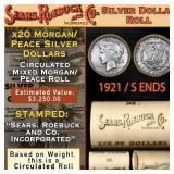 146- 20 Morgan Silver Dollars Circ GIMBLES Roll RA