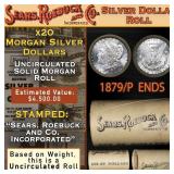 107- SEARS Unc Morgan Dollar $1 Roll With CC End 1