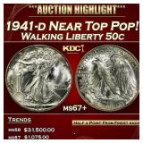 1941-d Walking Liberty Half Dollar Near Top Pop! 5