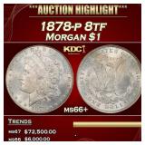 1878-p 8tf Morgan Dollar $1 ms66+ SEGS