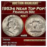 PCGS 1953-s Franklin Half Dollar Near Top Pop! 50c