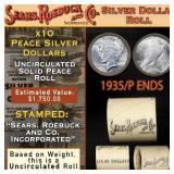 147- GIMBLES Circ Peace Dollar $1 Roll 10 Coin B G