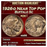 1926-d Buffalo Nickel Near Top Pop 5c ms66 SEGS