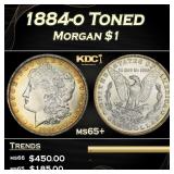 1884-o Morgan Dollar Toned $1 Grades ms65+