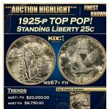 1925-p Standing Liberty Quarter TOP POP! 25c ms67+