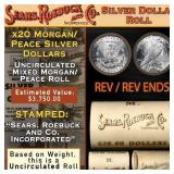 84- SEARS 20 Coin Mixed Morgan/Peace Dollar Roll C