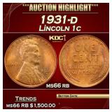 1931-d Lincoln Cent 1c ms66 rb SEGS