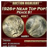 1926-p Peace Dollar Near Top Pop! $1 ms66+ SEGS