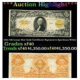 1922 $20 Large Size Gold Certificate Grades xf Sig