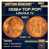 1939-p Lincoln Cent TOP POP! 1c ms68+ rd SEGS