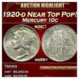 1920-d Mercury Dime Near Top Pop! 10c ms66+ SEGS
