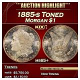 1885-s Morgan Dollar Toned $1 ms65+ SEGS