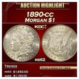 1890-cc Morgan Dollar $1 ms62 USCG