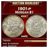 1901-p Morgan Dollar $1 ms62 USCG