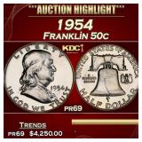 1954 Proof Franklin Half Dollar 50c pr69 SEGS