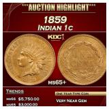 1859 Indian Cent 1c ms65+ SEGS