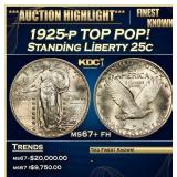 1925-p Standing Liberty Quarter TOP POP! 25c ms67+