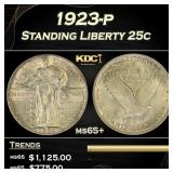 1923-p Standing Liberty Quarter 25c Grades ms65+
