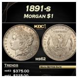 1891-s Morgan Dollar $1 Grades ms62