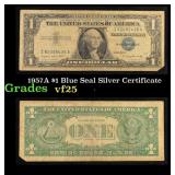 1957A $1 Blue Seal Silver Certificate Grades vf+
