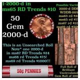 BU Shotgun Lincoln 1c roll, 2000-d 50 pcs Bank Wra