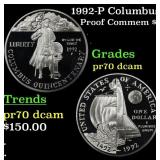 1992-P Columbus Proof Modern Commem Dollar $1 pr70