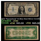 1934 $1 Blue Seal Silver Certificate Grades vf++