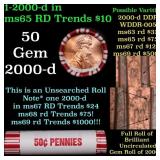 BU Shotgun Lincoln 1c roll, 2000-d 50 pcs Bank Wra