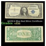 1957B $1 Blue Seal Silver Certificate Grades vf++