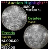 *Highlight* 1880-p Morgan Dollar $1 ms65+ SEGS (fc