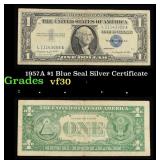 1957A $1 Blue Seal Silver Certificate Grades vf++