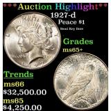 *Highlight* 1927-d Peace Dollar $1 ms65+ SEGS (fc)