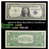 1957A $1 Blue Seal Silver Certificate Grades Gem+