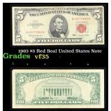 1963 $5 Red Seal United States Note Grades vf++