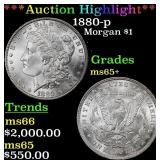 *Highlight* 1880-p Morgan Dollar $1 ms65+ SEGS (fc
