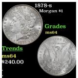 1878-s Morgan Dollar $1 Grades ms64