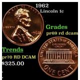1962 Proof Lincoln Cent 1c pr69 rd dcam SEGS