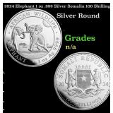 2024 Elephant 1 oz .999 Silver Somalia 100 Shillin
