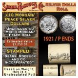 75- 10 UNC Morgan/Peace Silver Dollar Roll SEARS 1